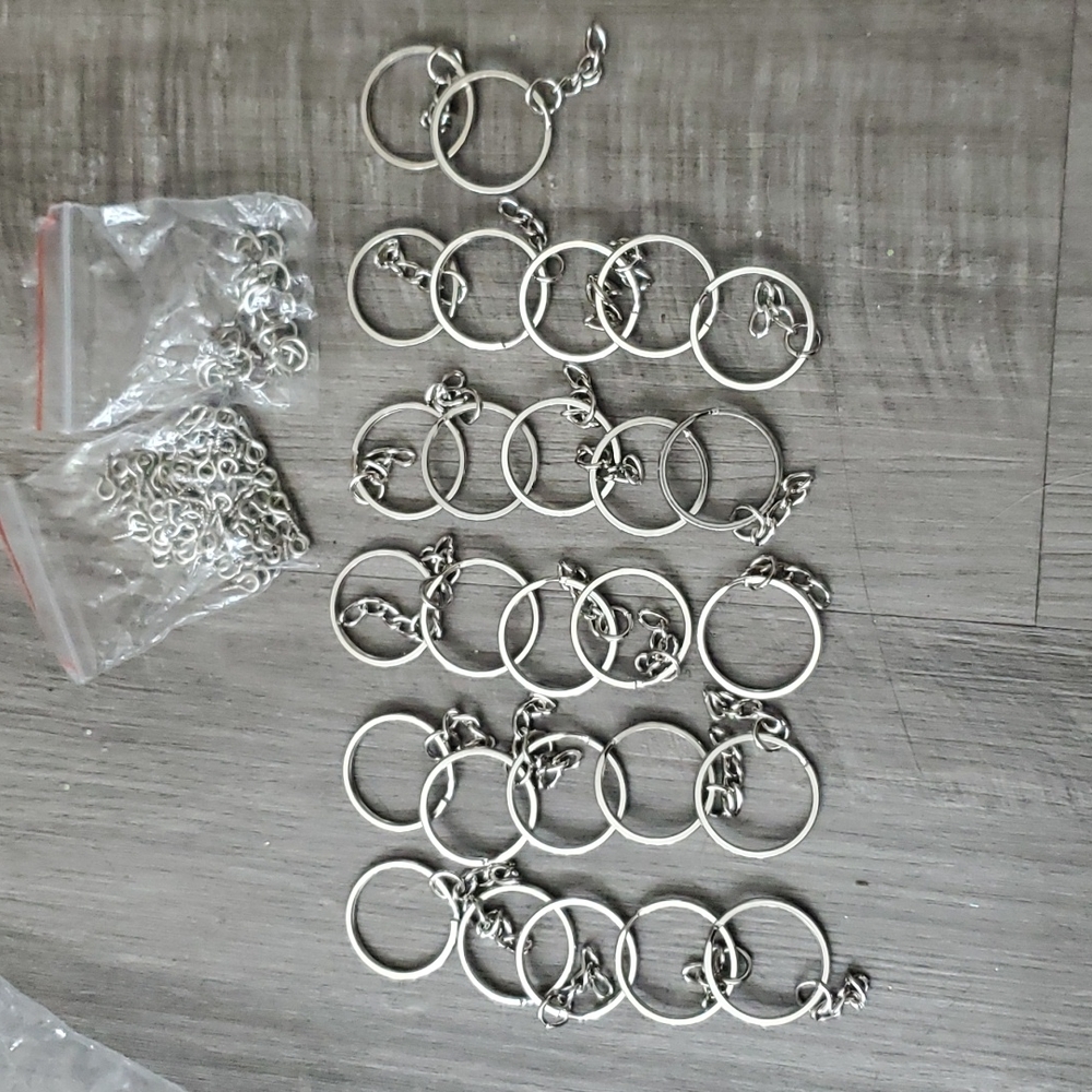 Silver gray key chains 27counts